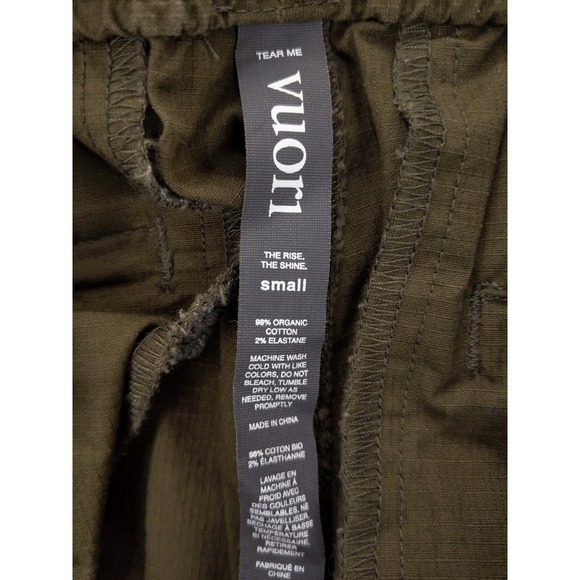 Vuori Ripstop Pants Olive Green Organic Cotton Elastic‎ Waist Drawstring Sz S - Picture 8 of 9
